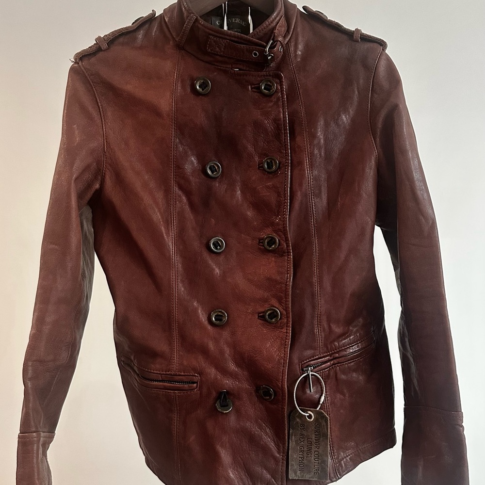 Converse John Varvatos Brown and Red Striped Jacket